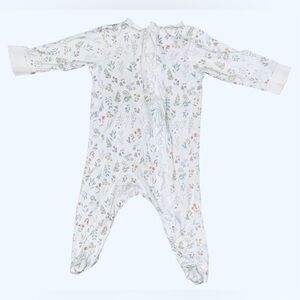 Feather Baby floral Zip Footed Sleeper 3-6 months Pima Cotton Soft One Piece